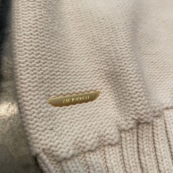 Air Jordan Wings Collection Cable Knit Sweater Mens Large Made In Italy Cream - Picture 4 of 13
